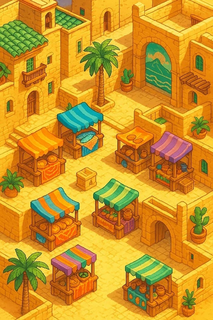 Isometric 2D Video Game Environment in Pixel Art — пример 2
