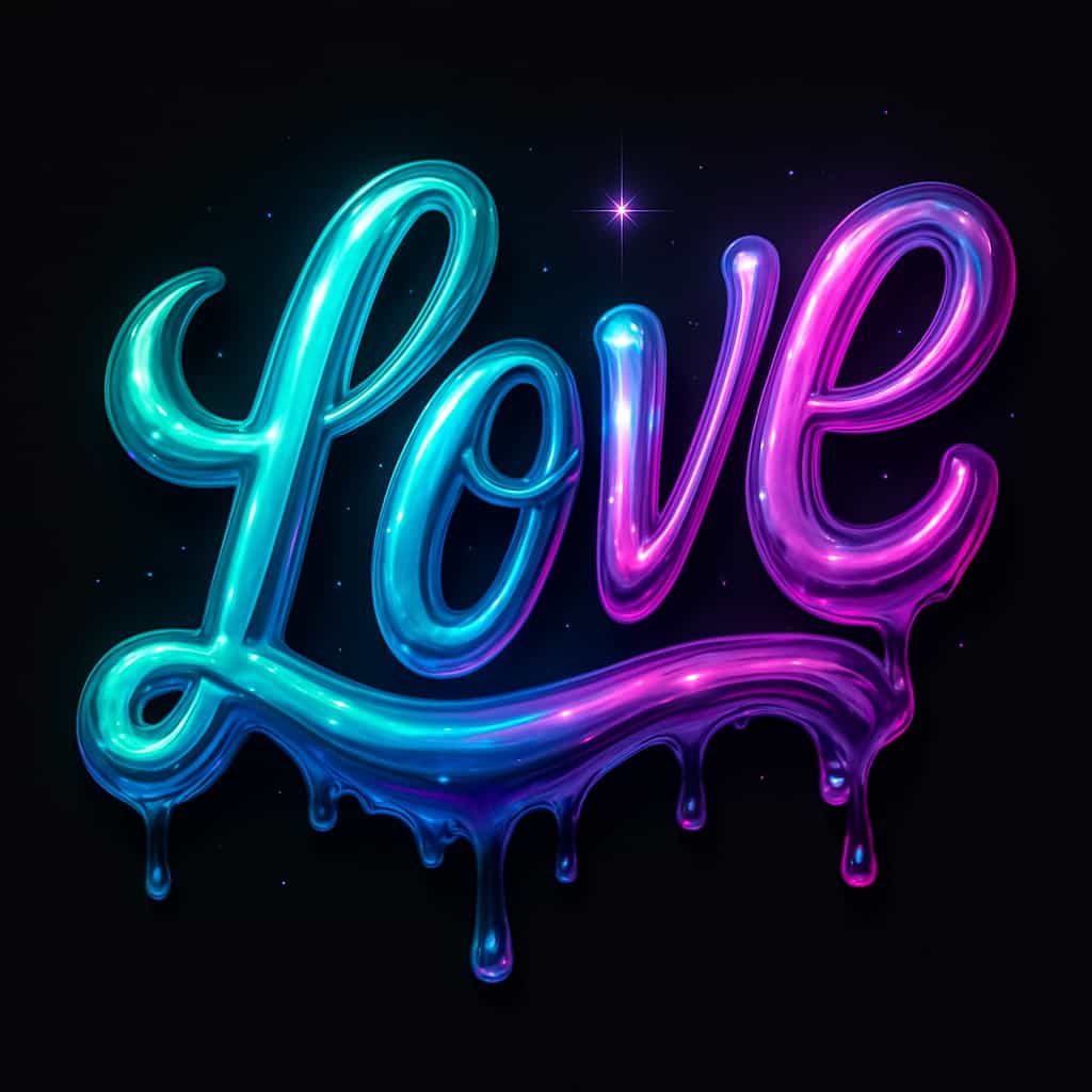Liquified chrome lettering — пример 1