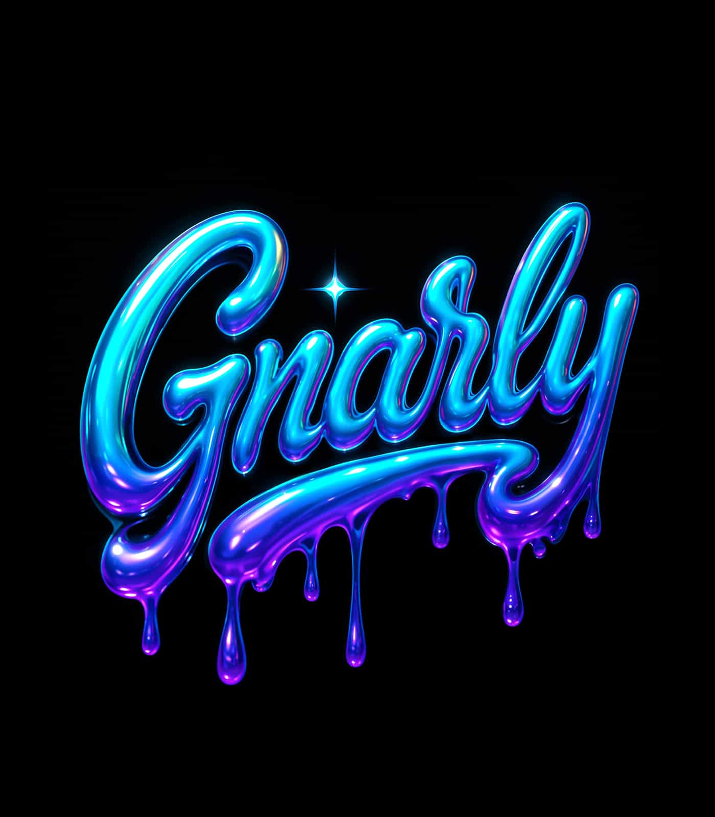 Liquified chrome lettering — пример 2
