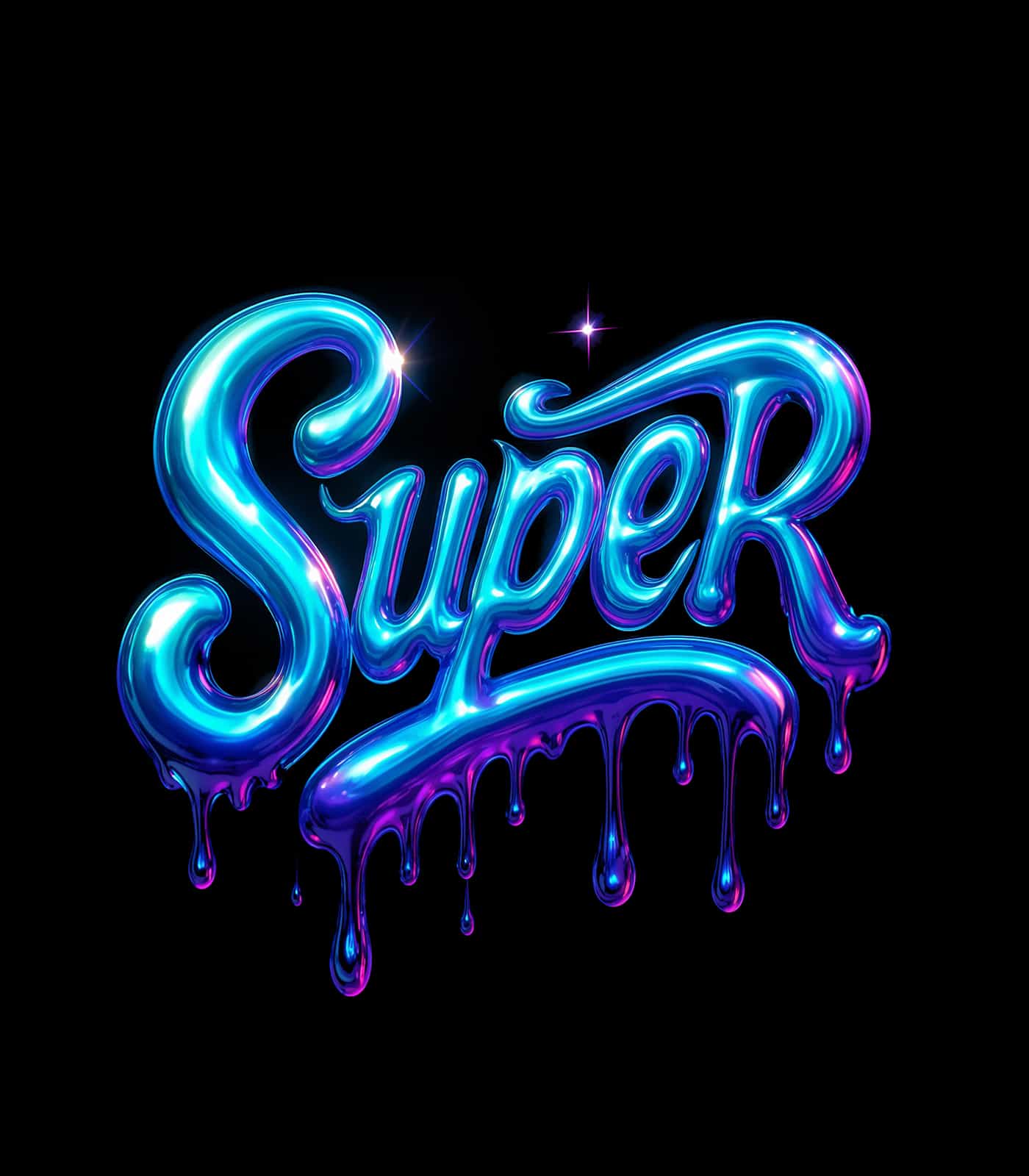 Liquified chrome lettering — пример 3