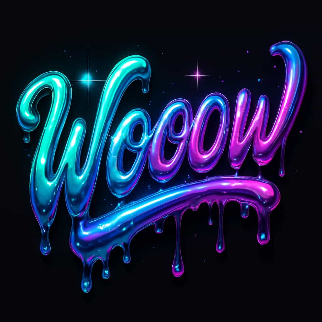 Liquified chrome lettering — пример 4
